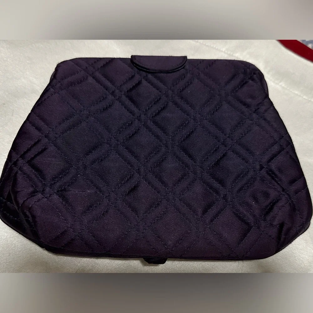 Saks Fifth Avenue Vintage Quilted Grape Dark Purple Clutch